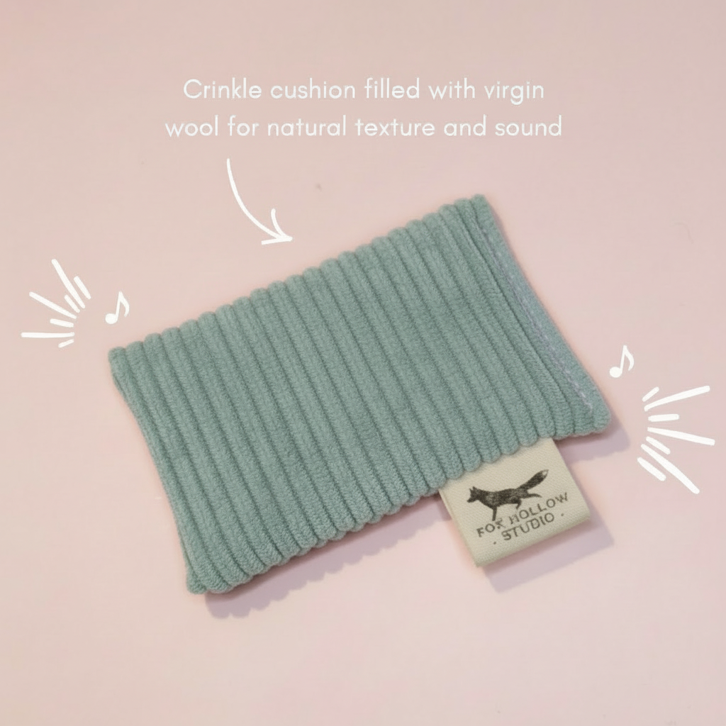 Handmade Corduroy Catnip Crinkle Cushion for Cats