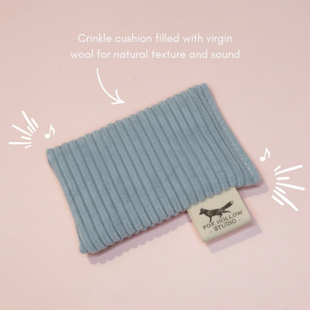 Handmade Corduroy Catnip Crinkle Cushion for Cats