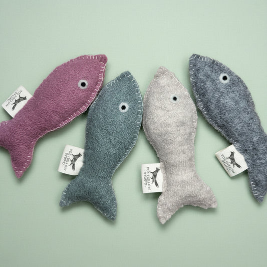 Handmade Wool Catnip Fish Toy – Natural Eco-Friendly Cat Toy