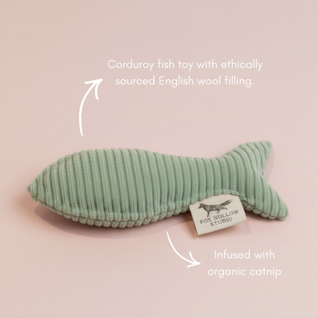 Sage Green Handmade Cat Toy Set – 5 Piece Eco Enrichment Bundle