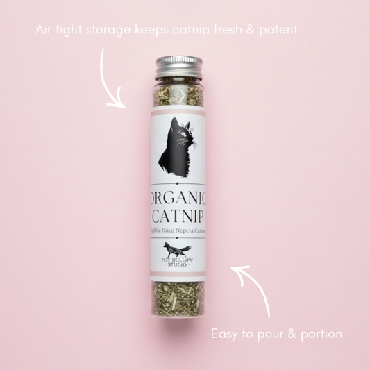 Premium Organic Catnip – Airtight Reusable Tube with Toy Refresh Infusion Pouch