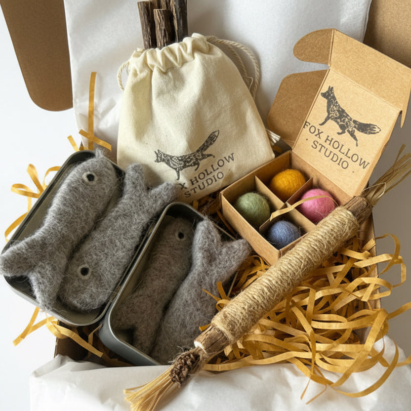 Eco-Friendly Cat Toy Set – Natural Enrichment Bundle (Plastic-Free)