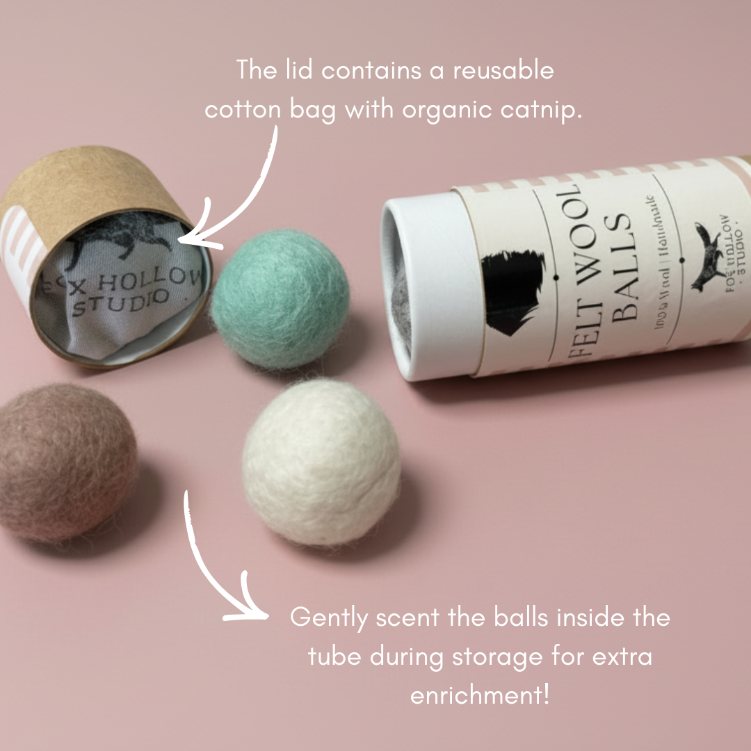 Dusty Pink Handmade Cat Toy Set – 5 Piece Eco Enrichment Bundle