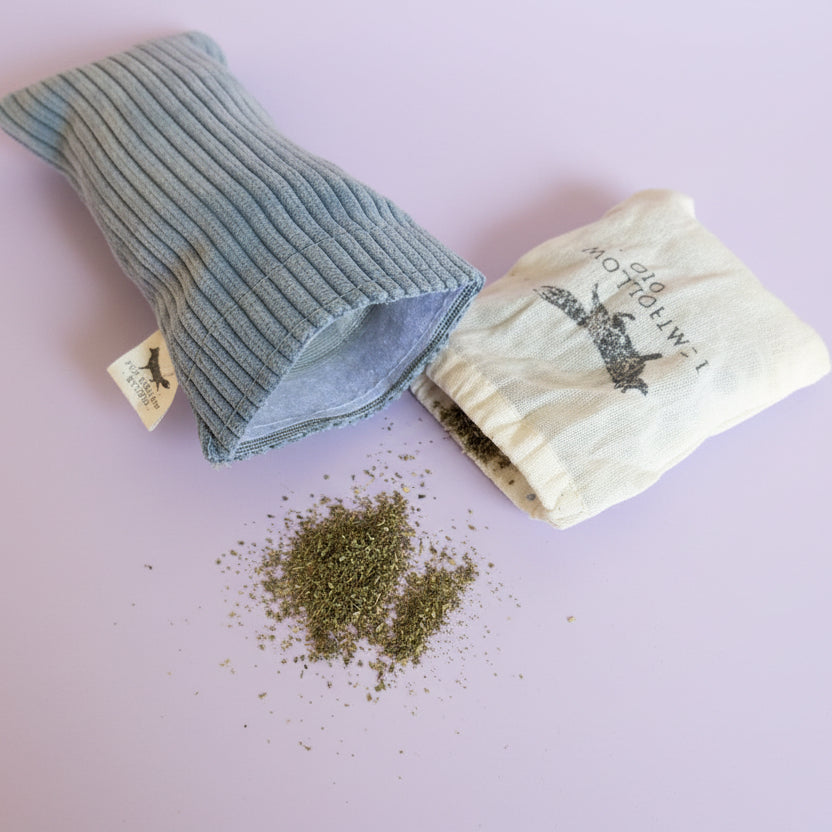 Handmade Refillable Cat Kicker Toy - Organic Catnip & Wool Filled