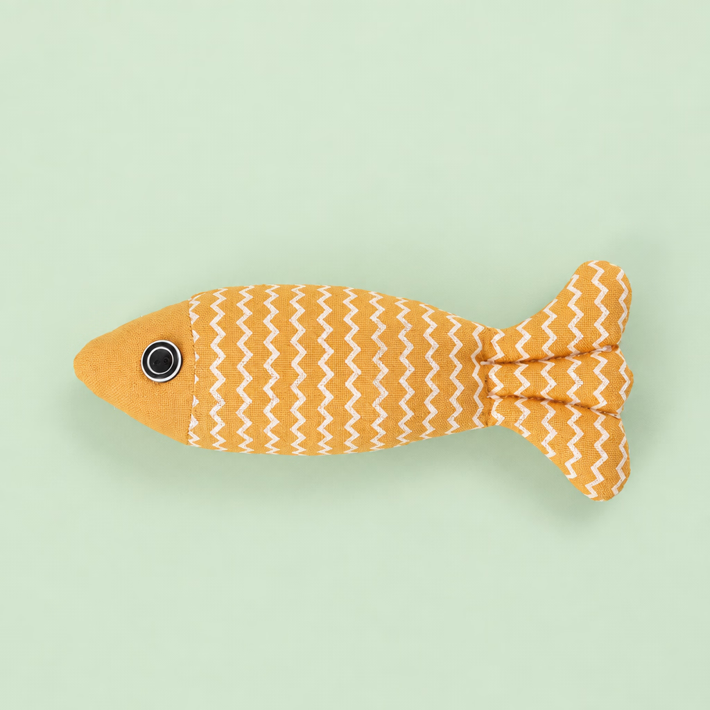 Cotton fish kicker cat toy for kicking and carrying
