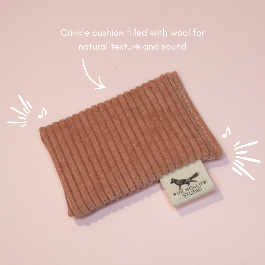 Handmade Corduroy Catnip Crinkle Cushion for Cats