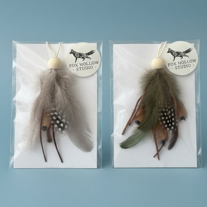 Feather and faux fur cat teaser stick attachments 
